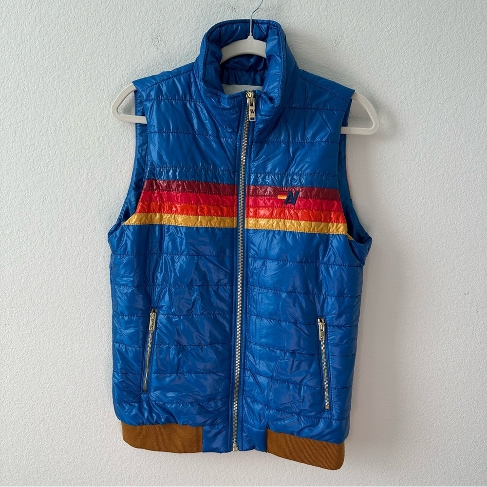 NWT AVIATION NATION 5 STRIPE VEST - GLOSSY SNORKEL BLUE SZ M - Picture 2 of 9